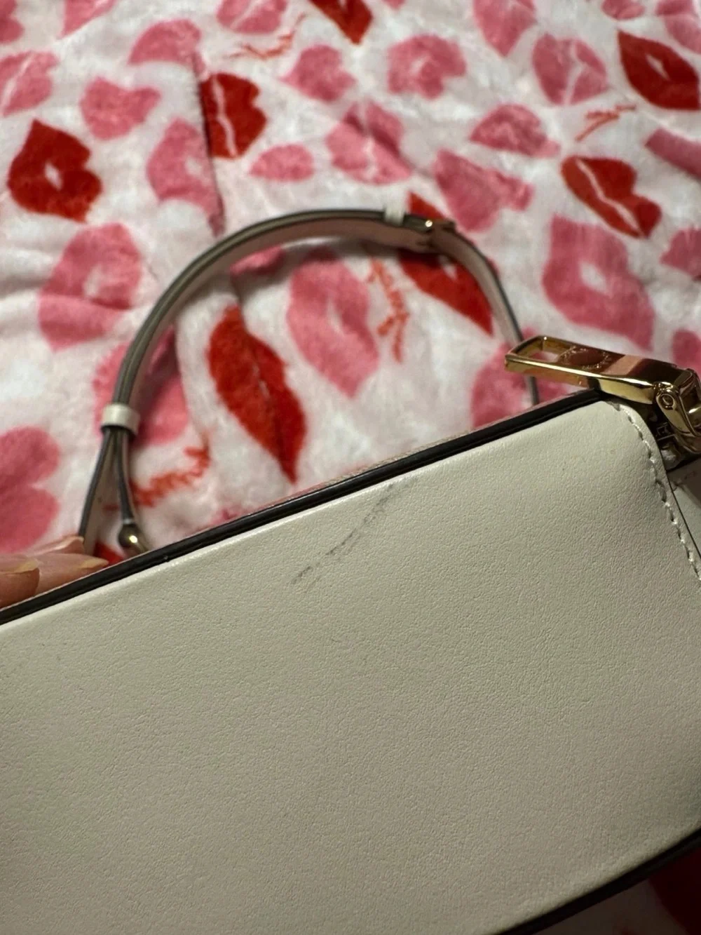 Coach Pink Heart-Print Heart Crossbody Bag with Gold Hardware